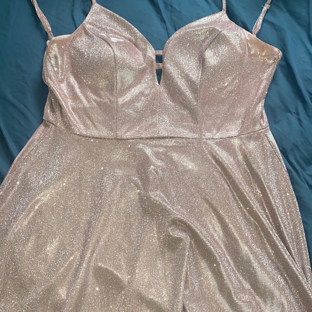 Speechless homecoming dress, light pink, glitter, zip up back.